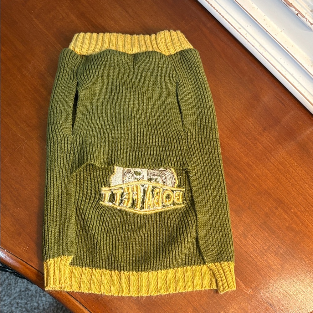 Star Wars Boba Fett Dog Sweater - Green and Yellow size small/medium - Picture 2 of 7
